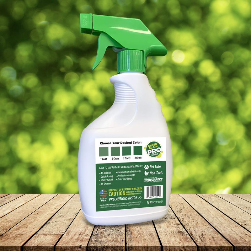 Endurant Pre-Mixed Grass and Turf Paint - All Natural Pet-Friendly Lawn Colorant Turns Spots Green Again with Eco-Friendly Point-and-Spray Application (16 oz) (Cool Season Grasses) - Image 4